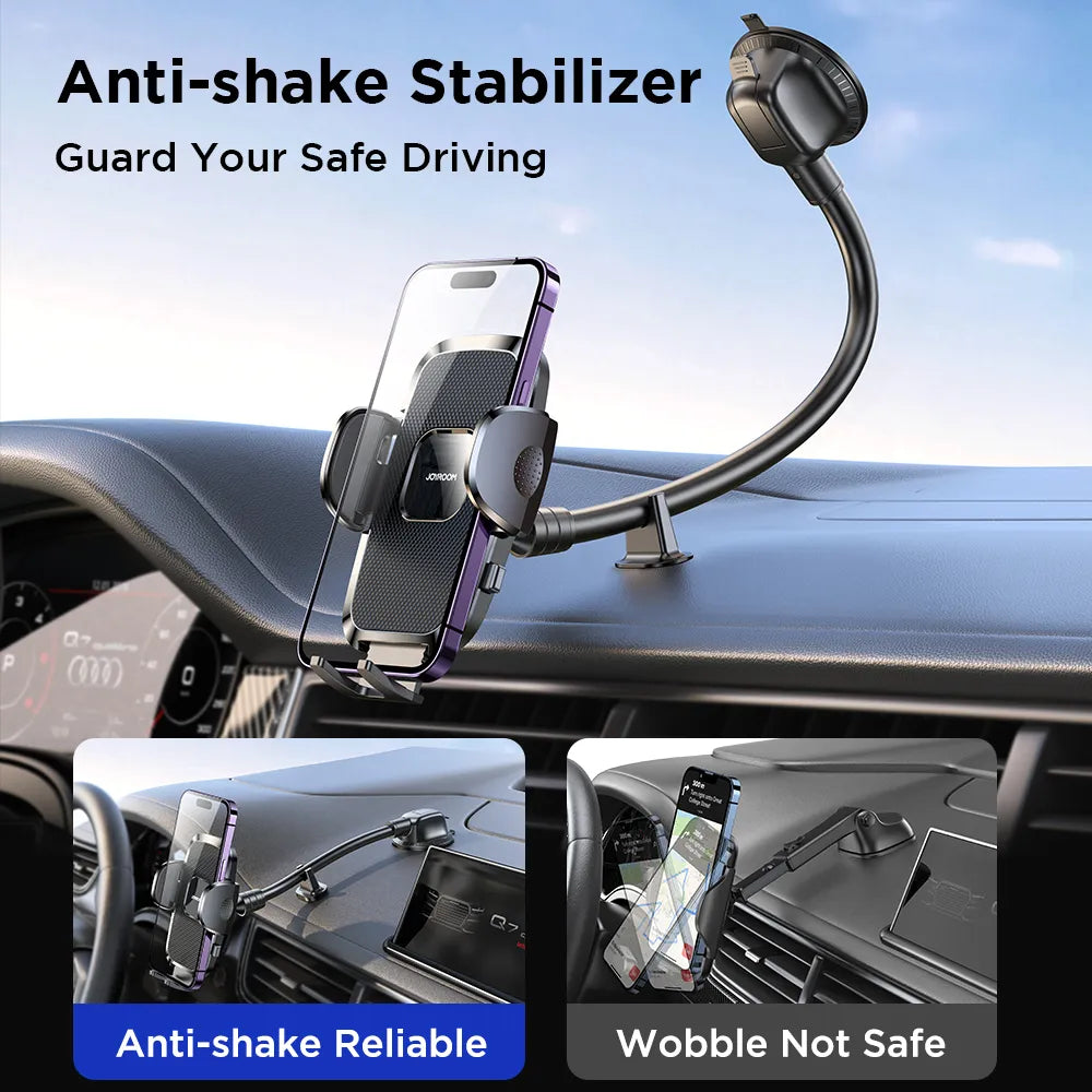 Car dashboard phone holder-360-widest width-9 in flexible long arm, Universal hands-free auto windshield air vent phone mount