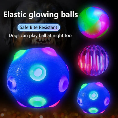 Dog Toy Glowing Ball LED Puppy Flashing Elastic Ball