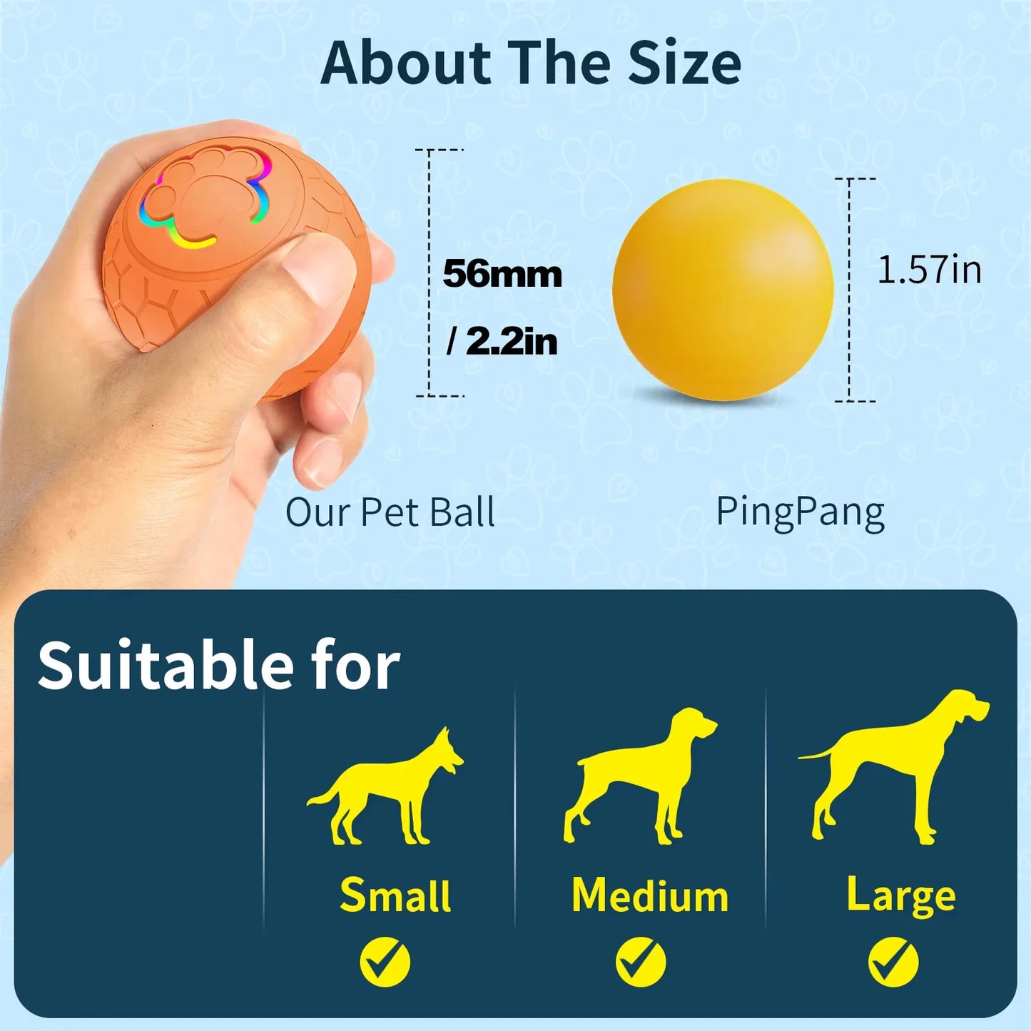 USB Smart Dog & Cat Toy Ball Electronic Interactive With RGB Lights